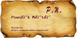 Psenák Máté névjegykártya
